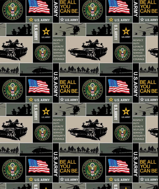 Army Military Geometric FLEECE Sykel Enterprises Polyester FLEECE Fabric SYK-012-A