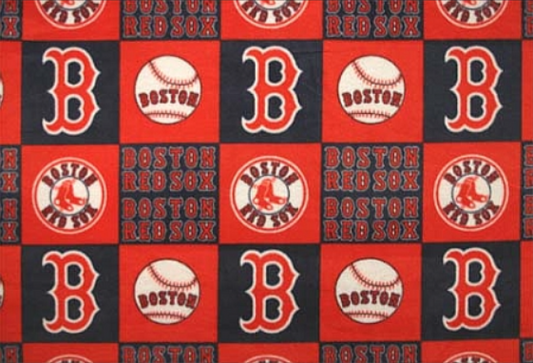 Boston Red Sox MLB Baseball Geometric Fabric Traditions 58-60 inches wide Polyester FLEECE Fabric MLB-6565-B