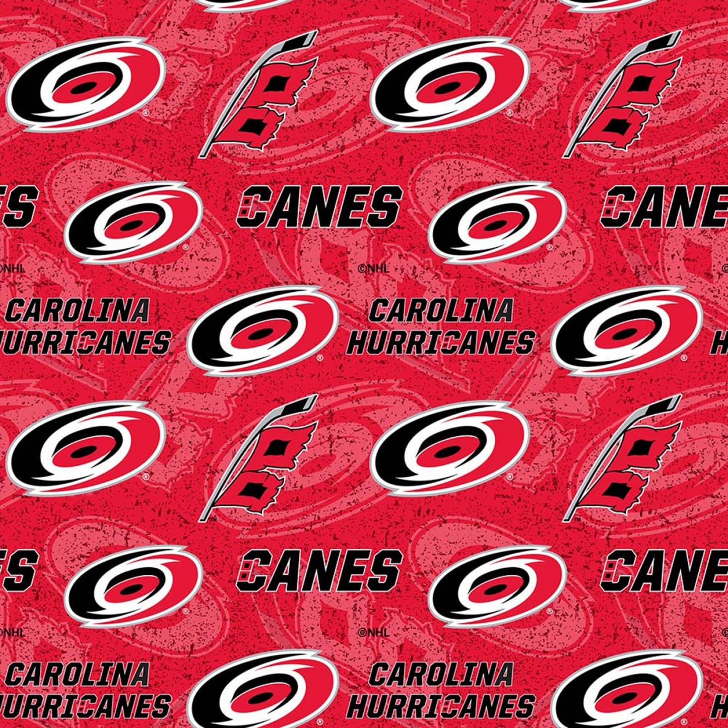 Carolina Hurricanes NHL Hockey Allover design Cotton Fabric NHL-1199 HUR