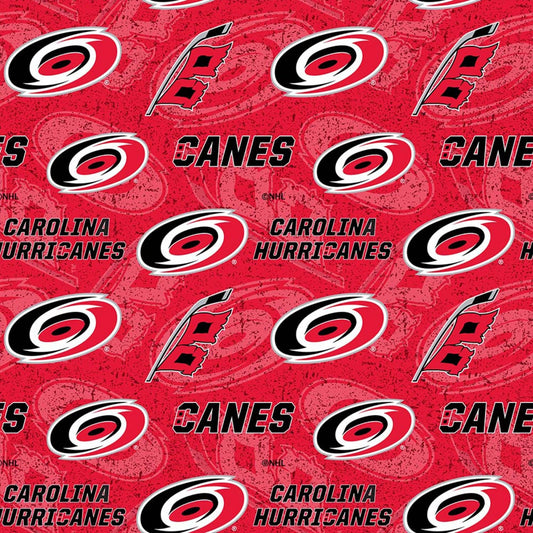 Carolina Hurricanes NHL Hockey Allover design Cotton Fabric NHL-1199 HUR