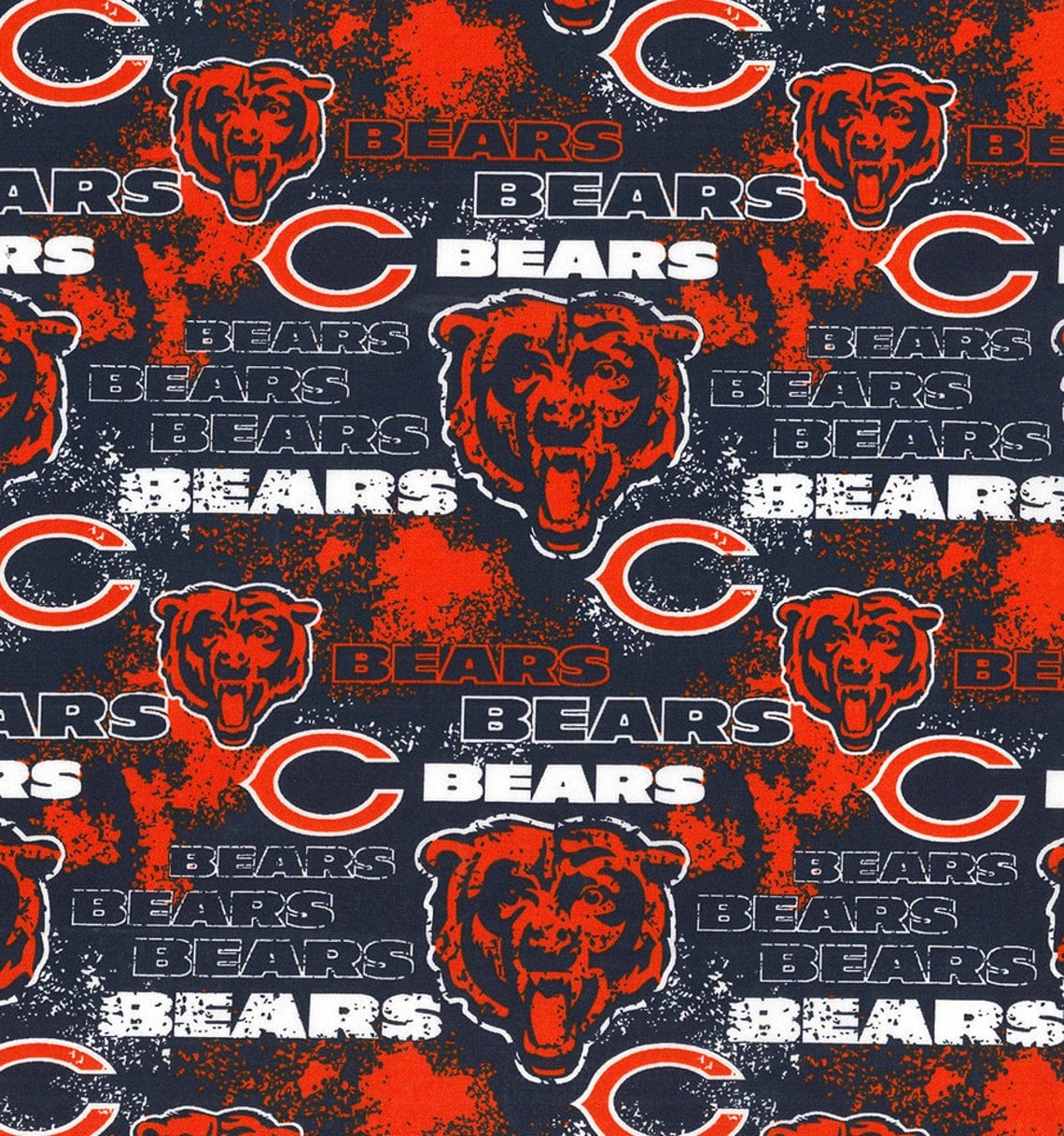 Chicago Bears NFL Football Distressed Fabric Traditions Cotton Fabric NFL 70236D