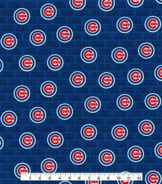 Chicago Cubs MLB Baseball Mini Logo Fabric Traditions 58-60 inches wide Cotton Fabric MLB-14396B