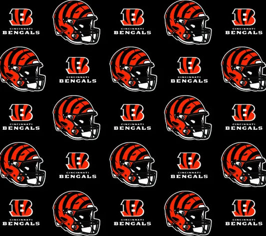 Cincinnati Bengals NFL Football Logo Fabric Traditions 43-44 inches wide Cotton Fabric NFL-70643DN