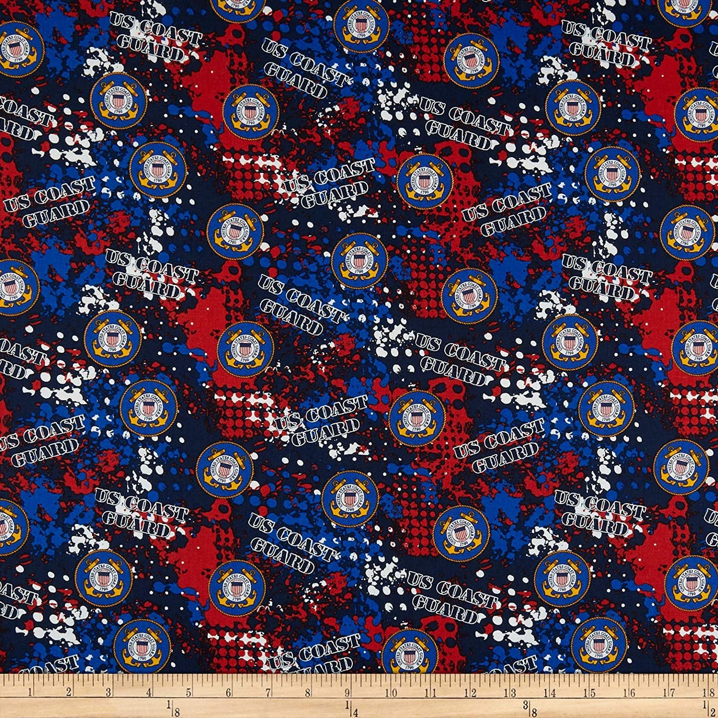 Coast Guard Geometric Abstract design Cotton Fabric 1180-CG