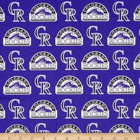 Colorado Rockies MLB Baseball Logo 58" Fabric Traditions Cotton Fabric MLB-6639B