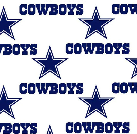 Dallas Cowboys NFL Football Logo White Fabric Traditions 43-44 inches wide Cotton Fabric NFL-70646WN