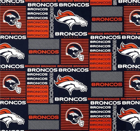 Denver Broncos NFL Football Block 58" Fabric Traditions Cotton Fabric NFL-6422D