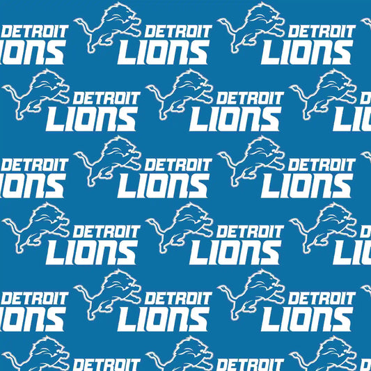 Detroit Lions NFL Football Logo Fabric Traditions 43-44 inches wide Cotton Fabric NFL-70647DN