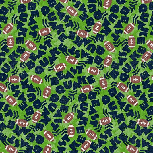Evergreen Endzone Seattle Beast Quake Green Blue Paintbrush Studios Cotton Fabric PBS-120-26833