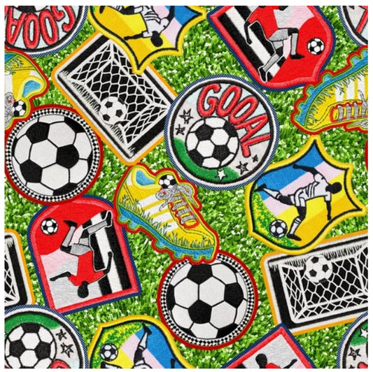 Game On Soccer Patches Green Sykel Enterprises Cotton Fabric SYK-10557-SOCC