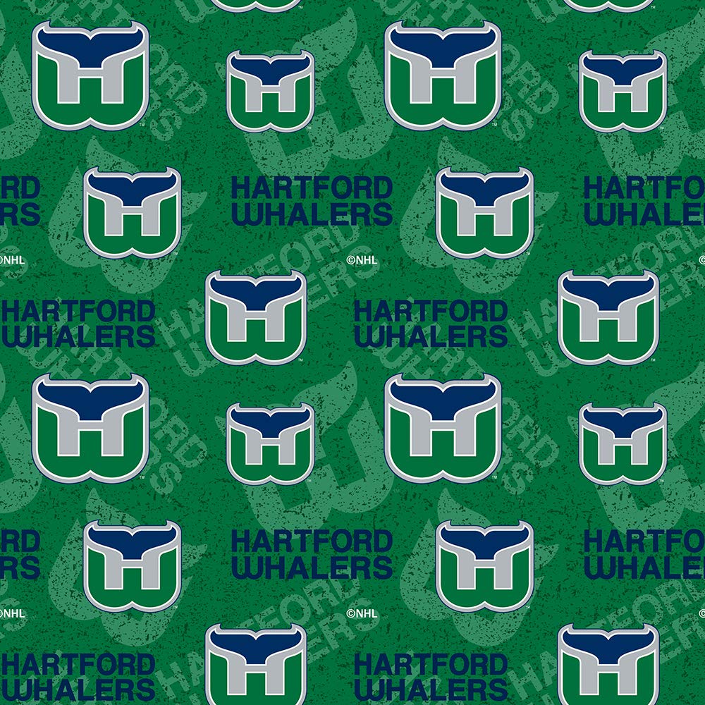 Hartford Whalers NHL Hockey Tone on Tone Design Cotton Fabric NHL-1199-WHA