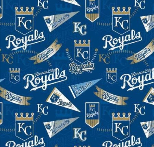 Kansas City Royals MLB Baseball Retro 58" Fabric Traditions Cotton Fabric MLB-14417B