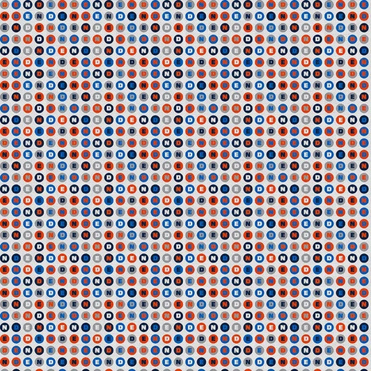 Mile High Matchup Denver Dot Circles Football Toss Blue Orange Paintbrush Studio Cotton Fabric PBS-120-26824