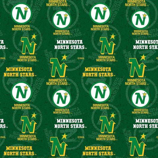 Minnesota North Stars NHL Hockey Tone on Tone Sykel Cotton Fabric NHL-1199 MST