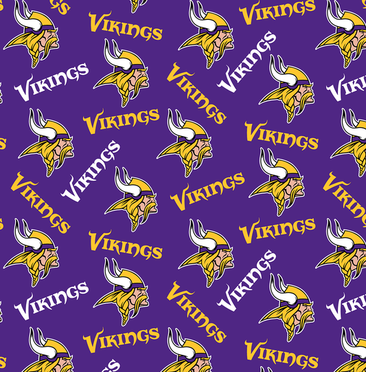 Minnesota Vikings NFL Football Toss Fabric Traditions 43-44 inches wide Cotton Fabric NFL-70582DN