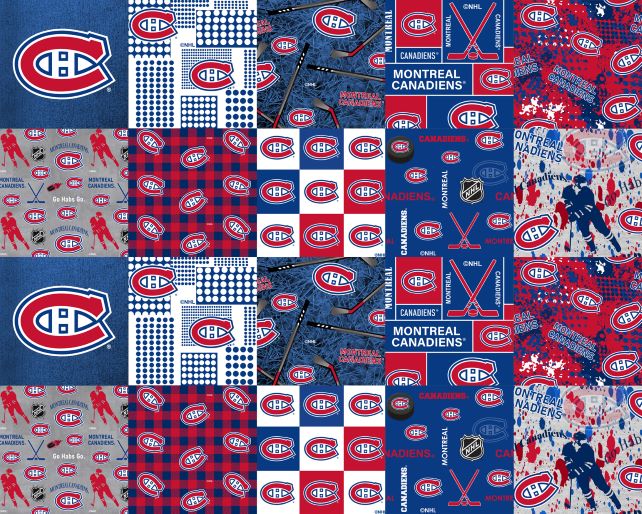 Montreal Canadiens NHL Hockey Cheater Quilt Sykel Enterprises Polyester Fleece Fabric NHL-1386-CAN