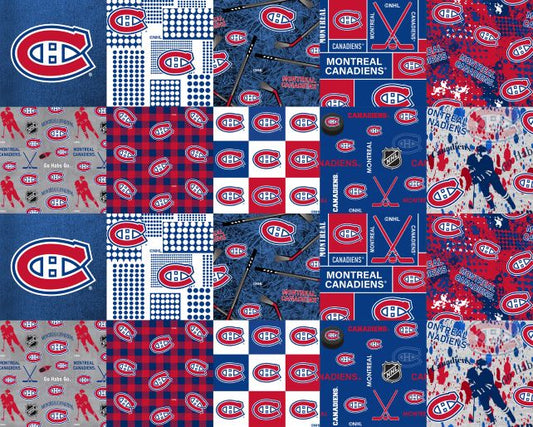 Montreal Canadiens NHL Hockey Cheater Quilt Sykel Enterprises Polyester Fleece Fabric NHL-1386-CAN