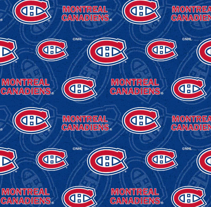 Montreal Canadiens NHL Hockey Tone on Tone Sykel Cotton Fabric NHL-1199-CAN