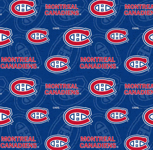 Montreal Canadiens NHL Hockey Tone on Tone Sykel Cotton Fabric NHL-1199-CAN