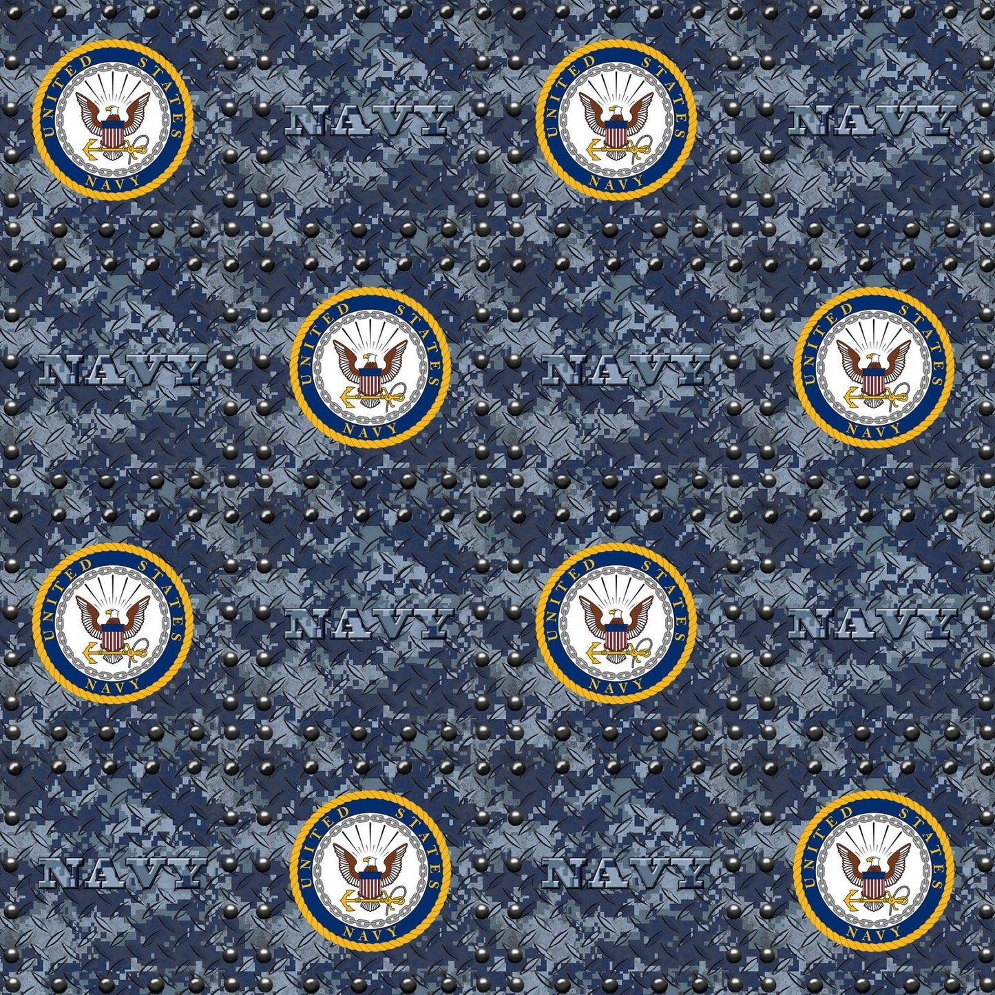Navy Military Grate Sykel Cotton Fabric 1554-N