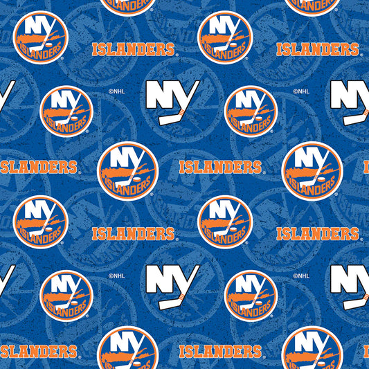 New York Islanders NHL Hockey Tone on Tone Cotton Fabric NHL-1199-ISL