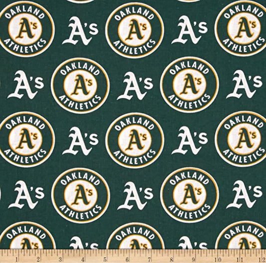 Oakland As MLB Baseball Logo 58" Fabric Traditions Cotton Fabric MLB-6648B