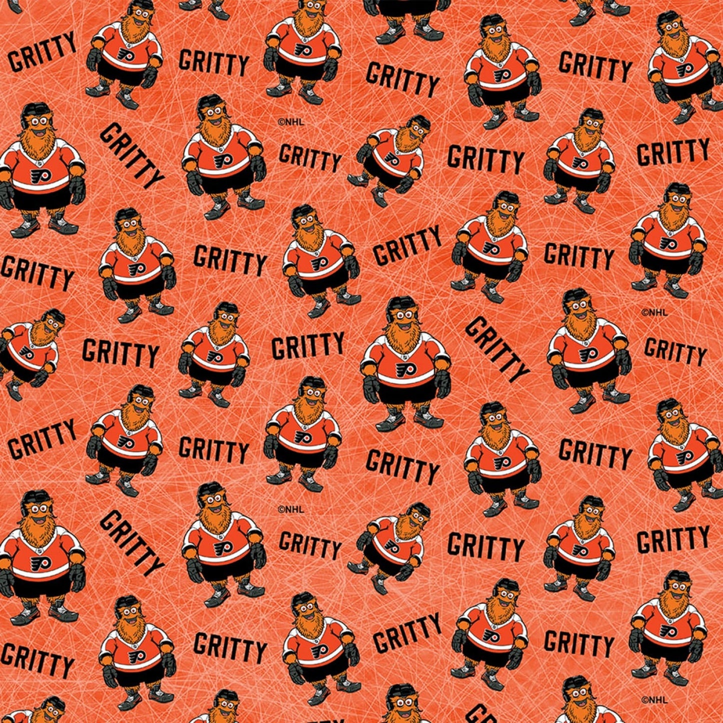 Philadelphia Flyers NHL Hockey Gritty Mascot Design Cotton Fabric NHL-1203-FLY