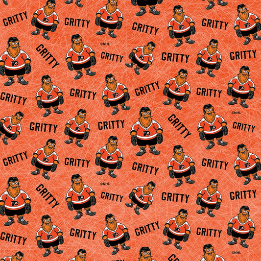 Philadelphia Flyers NHL Hockey Gritty Mascot Design Cotton Fabric NHL-1203-FLY