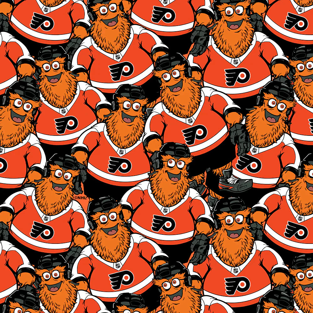 Philadelphia Flyers NHL Hockey Packed Gritty Sykel Enterprises Polyester FLEECE Fabric NHL-1227-FLY
