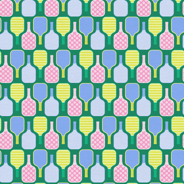 Pickleball Playtime Paddles Green Paintbrush Studio Cotton Fabric PBS-120-25078