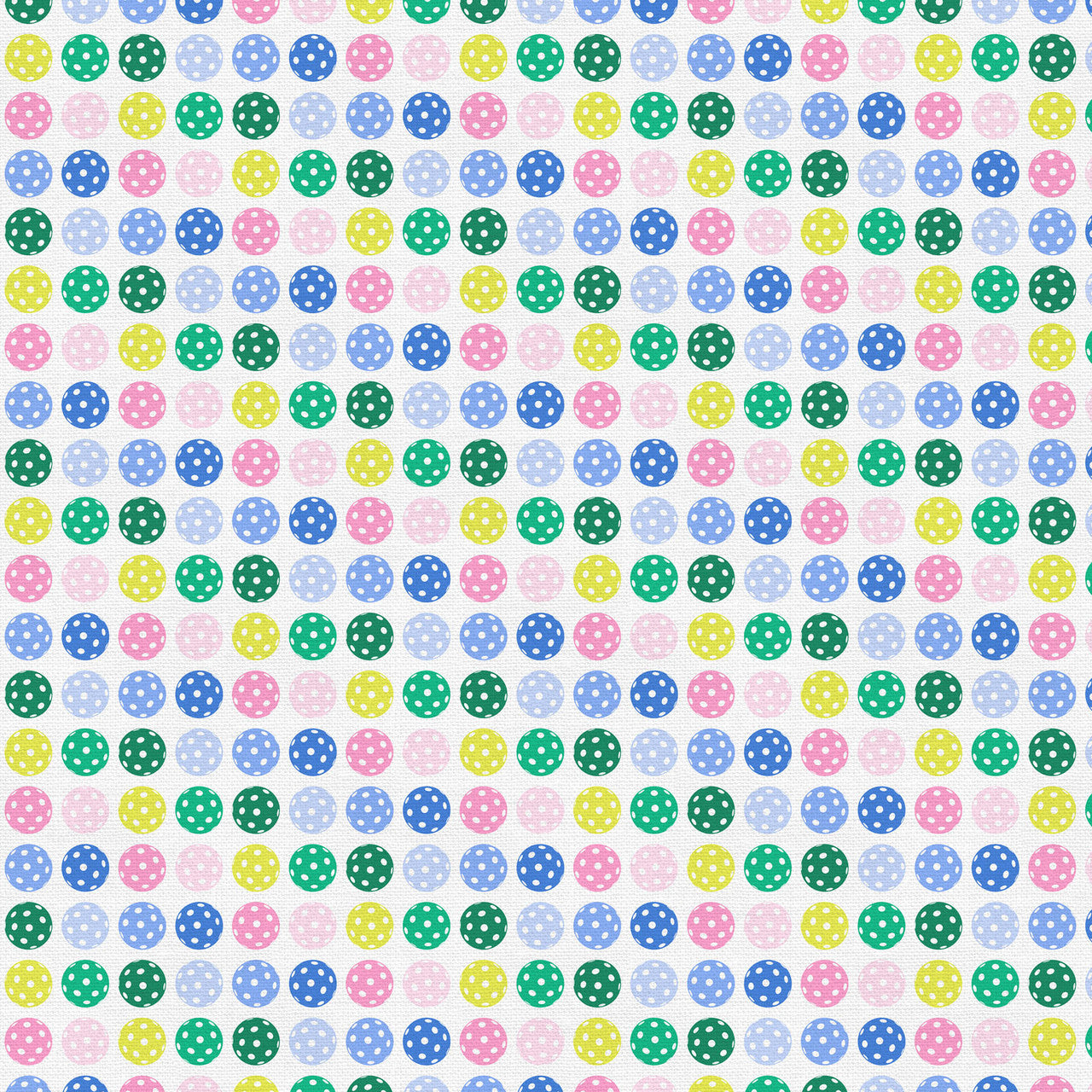 Pickleball Playtime Rainbow Ball White Cream Paintbrush Studio Cotton Fabric PBS-120-25087