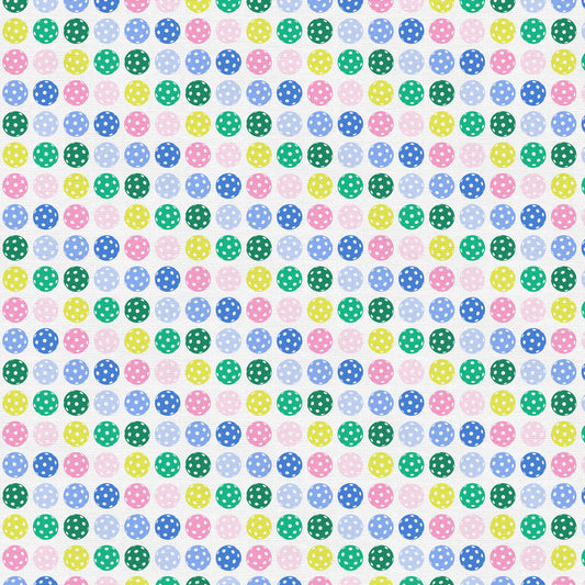 Pickleball Playtime Rainbow Ball White Cream Paintbrush Studio Cotton Fabric PBS-120-25087