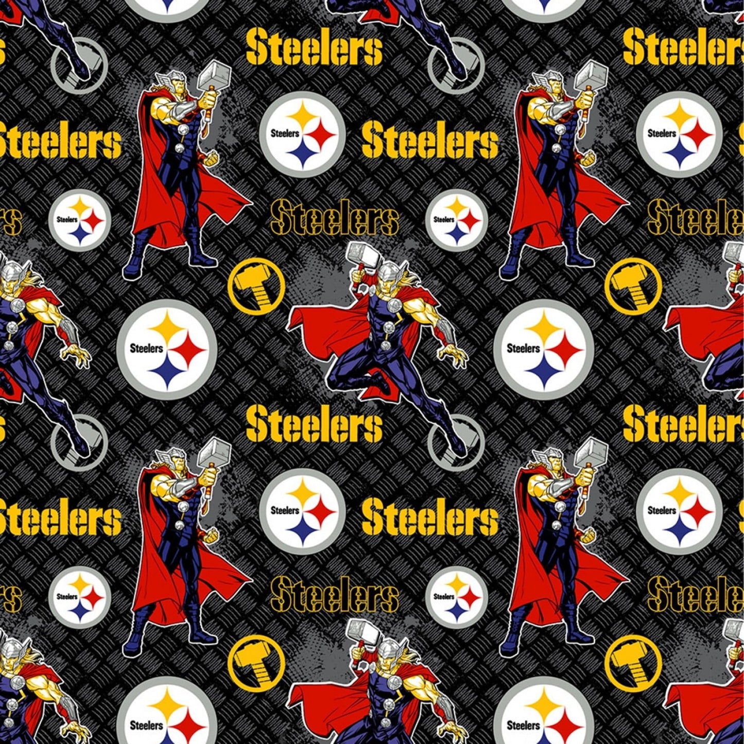 Pittsburgh Steelers NFL Football Marvel Thor Fabric Traditions Cotton Fabric NFL-70398-D
