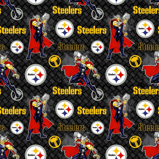 Pittsburgh Steelers NFL Football Marvel Thor Fabric Traditions Cotton Fabric NFL-70398-D