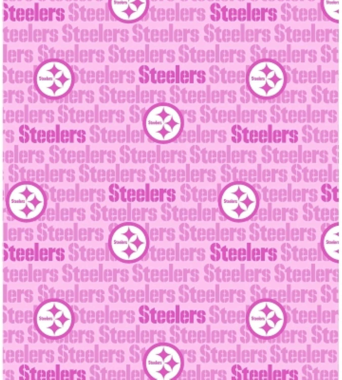 Pittsburgh Steelers NFL Football Pink Word 58" Fabric Traditions Cotton Fabric NFL-70413D