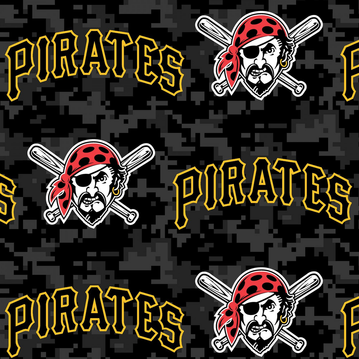 Pittsburgh Pirates MLB Baseball Graphics and Logo Fabric Traditions 58-60 inches wide Polyester FLEECE Fabric MLB-6689-B