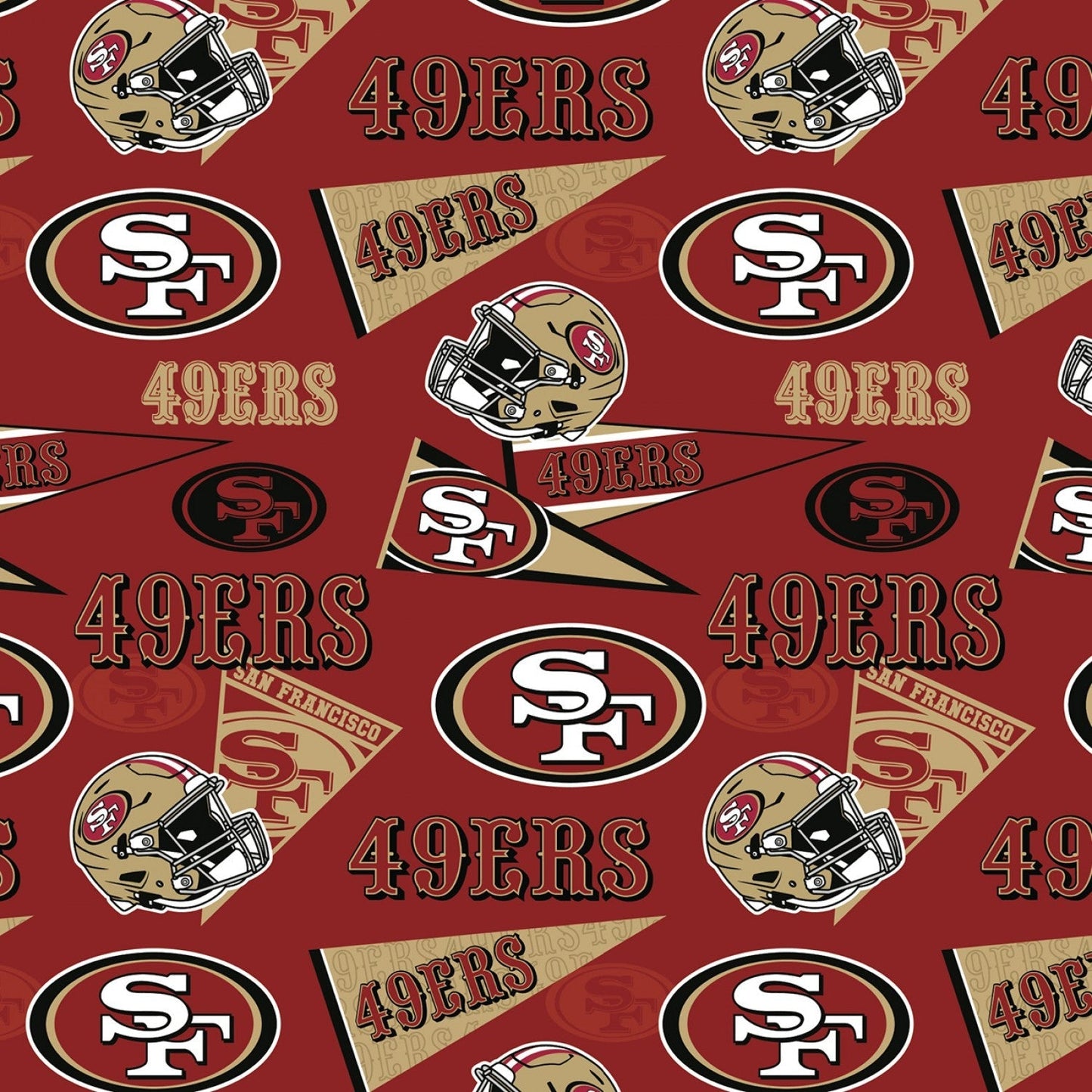 San Francisco 49ers NFL Football Retro Fabric Traditions Cotton Fabric NFL-70450D