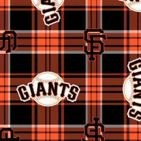 San Francisco Giants MLB Baseball Plaid Fabric Traditions 58-60 inches wide Polyester FLEECE Fabric MLB-6613-B