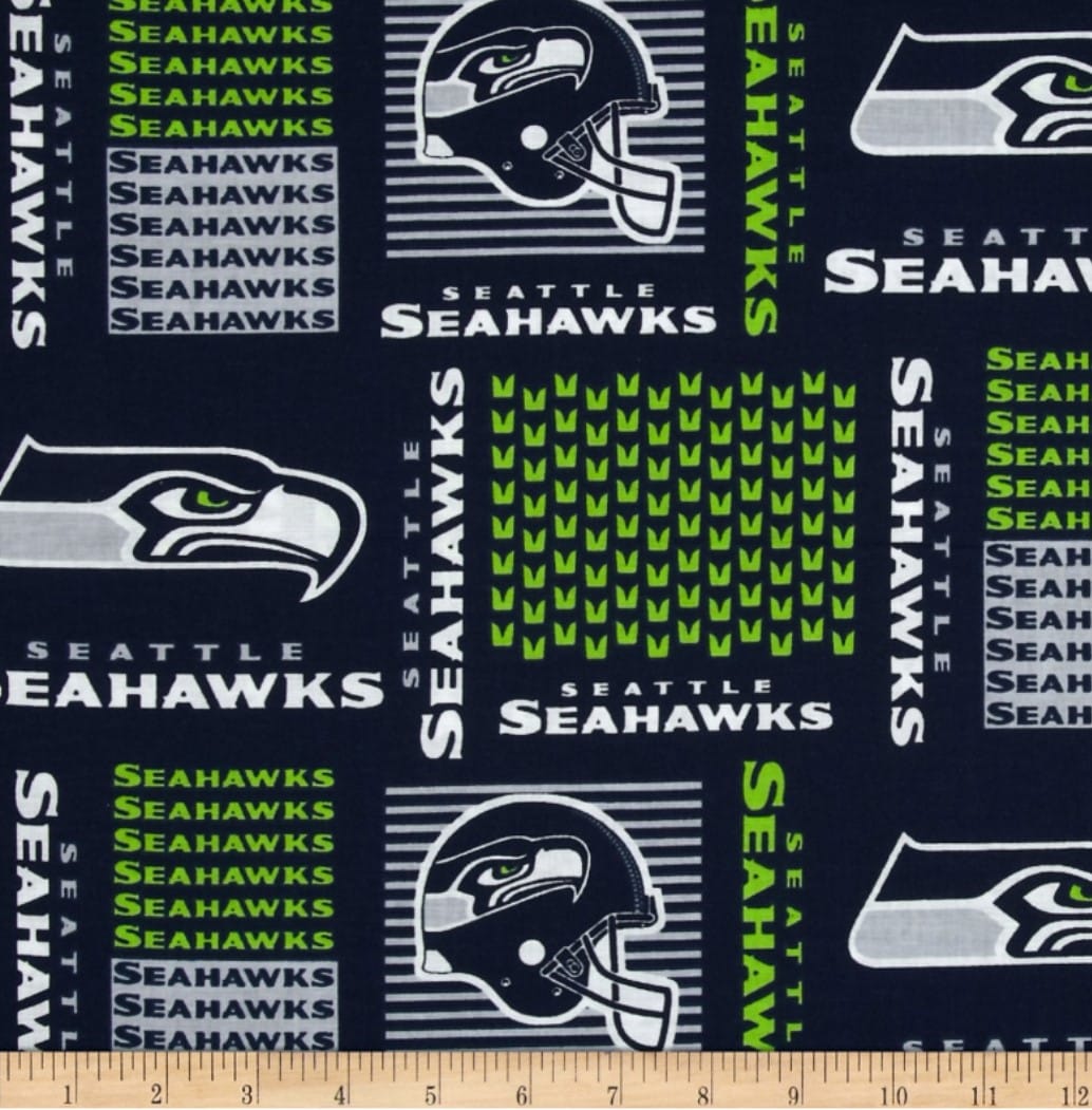 Seattle Seahawks NFL Football Block 58" Fabric Traditions Cotton Fabric NFL-6470D