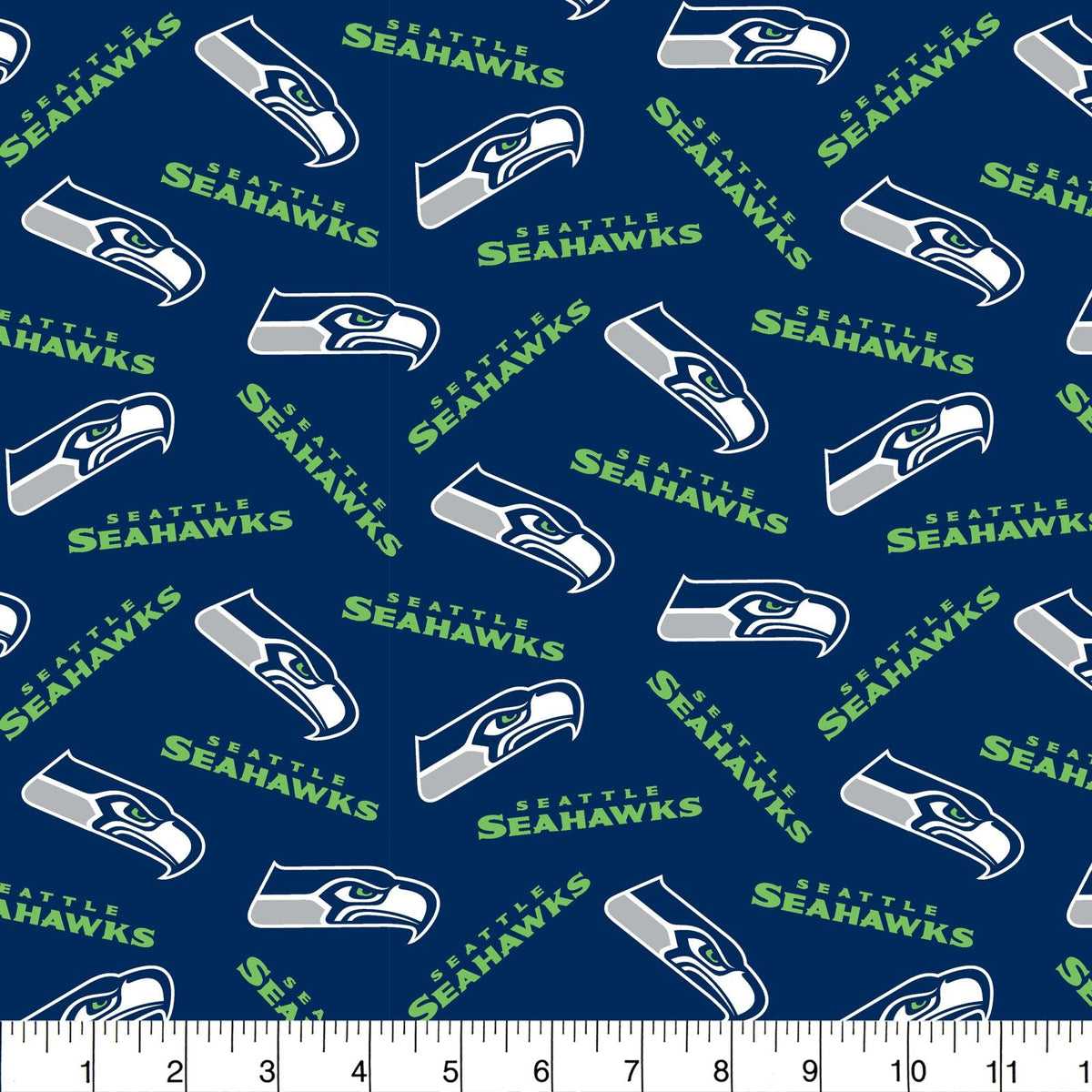 Seattle Seahawks NFL Football Mini Print Navy Blue 43-44 inches wide Fabric Traditions Cotton Fabric NFL-70632 DN