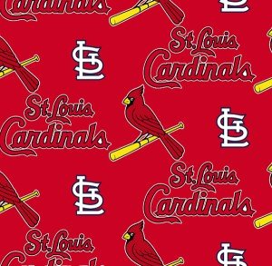 St Louis Cardinals MLB Baseball Allover Fabric Traditions 58-60 inches wide Polyester FLEECE Fabric MLB-6553-D