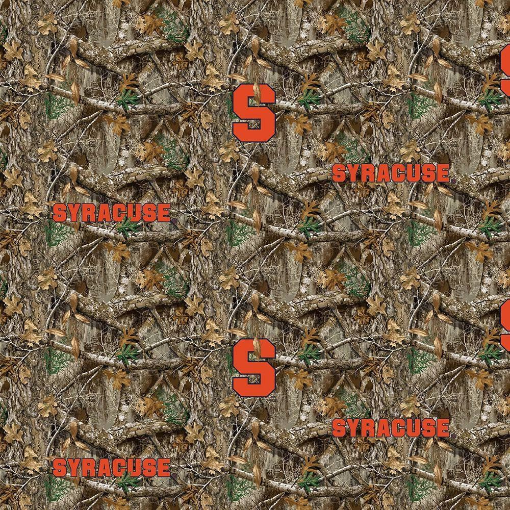 Syracuse Orange NCAA College Realtree Camo Sykel Enterprises Cotton Fabric SYR-1163 | US Fabric Shop