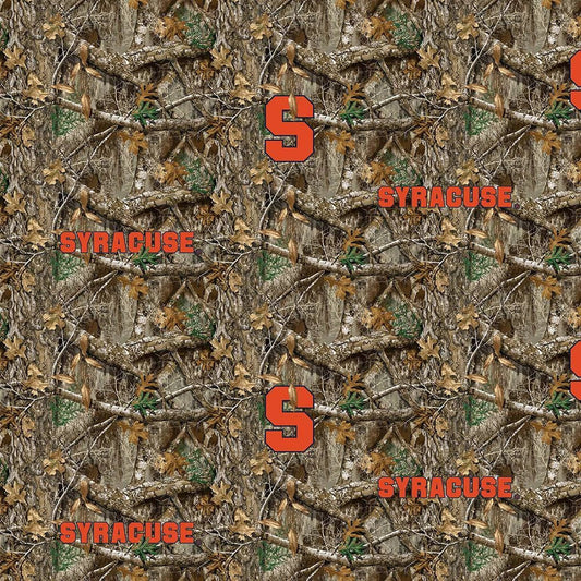 Syracuse Orange NCAA College Realtree Camo Sykel Enterprises Cotton Fabric SYR-1163 | US Fabric Shop