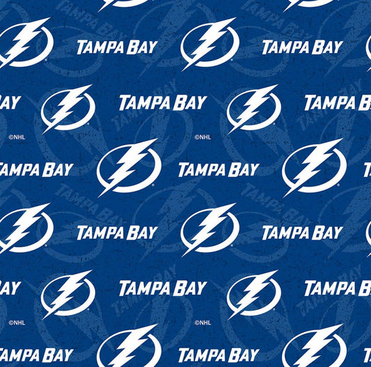Tampa Bay Lightning NHL Hockey Tone on Tone design Cotton Fabric NHL-1199-LGT