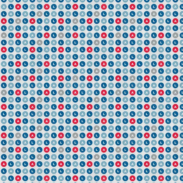 The Final Inning Los Angeles LA Baseball Dots Red Blue Paintbrush Studio Cotton Fabric PBS-120-26601