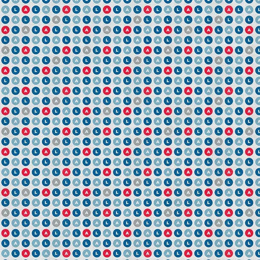 The Final Inning Los Angeles LA Baseball Dots Red Blue Paintbrush Studio Cotton Fabric PBS-120-26601