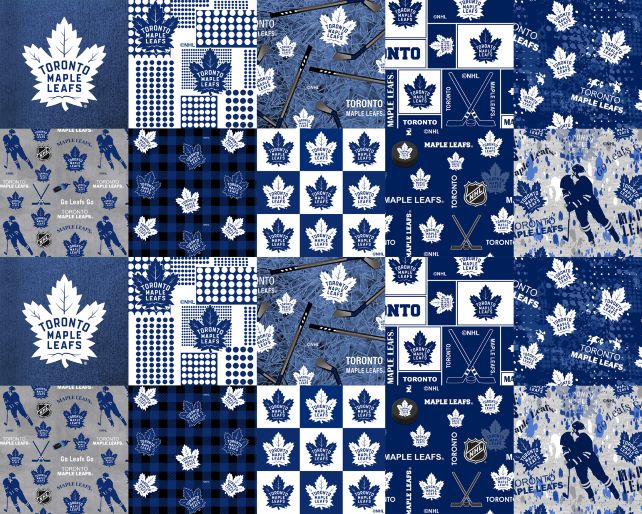 Toronto Maple Leafs NHL Hockey Cheater Quilt Sykel Enterprises Polyester Fleece Fabric NHL-1386-MAP