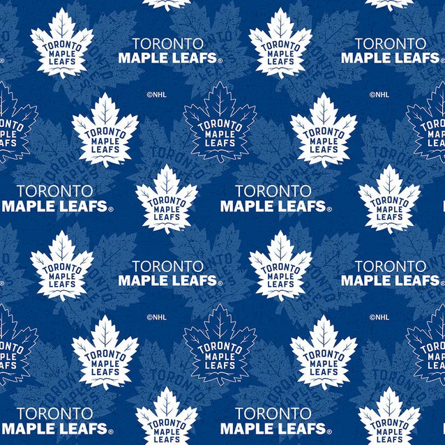 Toronto Maple Leafs NHL Hockey Tone on Tone Sykel Enterprises Cotton Fabric NHL-1199-MAP