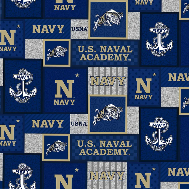 US Naval Academy College Patch Sykel Enterprises Polyester Fleece Fabric SYK-1177-USNA