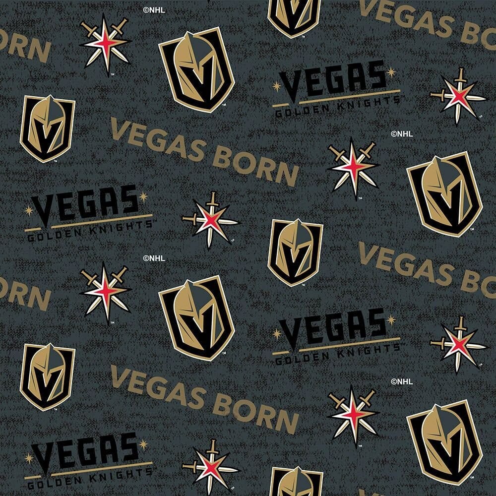 Vegas Golden Knights NHL Hockey Vegas Born Sykel Enterprises Cotton Fabric NHL-1194 KNI